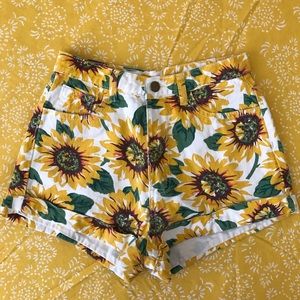Sunflower High Waisted Shorts